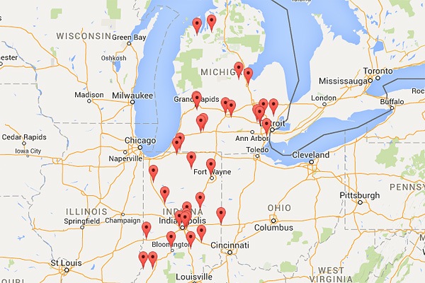 Map of MacAllister Machinery locations